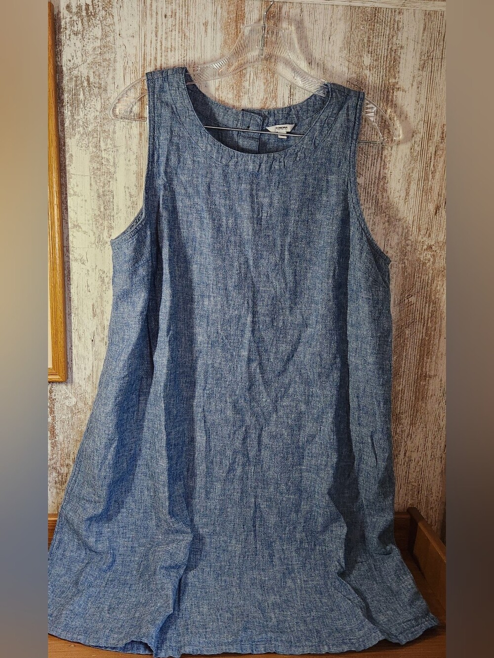 Sonoma Goods For Life Chambray Blue Sleeveless Shift Dress - Size XL